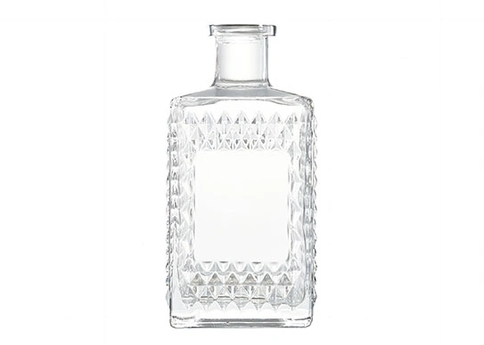 Chai rượu Tequila hình chữ nhật bằng thủy tinh màu trơn hình dạng độc đáo có ngăn cách 750ml
