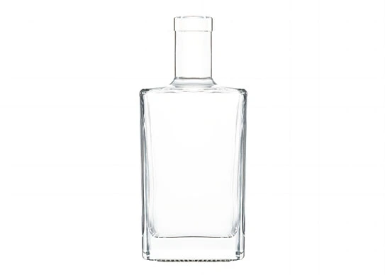 Đế thủy tinh nặng hình vuông chai rượu Gin 750ml cao cấp có Vai phẳng