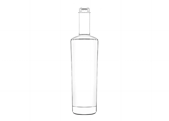 Bao bì thủy tinh 750ml chai Rượu Mạnh cao hình tròn hoàn thiện gpi